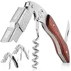 Zulay Professional Waiter’s Corkscrew Bottle Opener - 3-in-1 Wine Key Tool with Foil Cutter & Dual Hinge Fulcrum - Waiters Corkscrew for Waiters & Bartenders