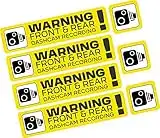 PCSL Dash Cam Recording Stickers CCTV In Car Video Camera Decal - Set of 7 (Yellow)