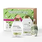 OGX Set Leche de Coco, Rutina Completa, Champú nutritivo de leche de coco 385ml, Mascarilla capilar 168g y Aceite hidratante 118ml, Suavidad e Hidratación