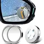 Uni-Fine 2 Pcs Blind Spot Mirrors for Cars, 360° Rotatable Field of View, Convex Wide-angle Car Blind Spot Mirror HD Crystal Glass Waterproof Durable Traffic Safety, Suitable for All Types of Cars