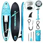 Exprotrek Stand Up Paddle Board - Tavola Sup Gonfiabile - Set Completo per Stand Up Paddling - Spessore 6'' - Adatta a Tutti i Livelli di difficoltà - Pagaia in Alluminio e Accessori, 150kg Max