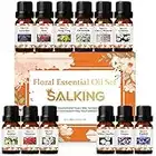 SALKING Flores Aceites Esenciales para Humidificador 12 x 10 ml, 100% Puro Aceites Esenciales Naturales para Difusor - Lavanda, Rosa, Jazmín, Manzanilla, Campanilla, Fresia, Gardenia, Geranio