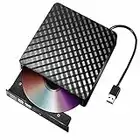 YJLX External DVD Drive USB 3.0 Portable DVD Burner/Writer/Player for Laptop Slim DVD/CD/VCD +/-RW Drive Reader Burner High Speed Data Transfer for Laptop Desktop PC Windows Mac IOS Linux