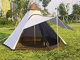 Tente d'extérieur 4 saisons double couche 3,7 x 3 x 2,4 m tente de camping tipi tente étanche pour adultes pour camping familial avec 3 à 4 personnes.