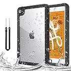 MoKo Case Fit New iPad Mini 5 2019 (5th Generation 7.9 inch), Waterproof Case with Built-in Screen Protector Clear Protective Shock-Absorbing Bumper Dustproof Submersible Full-Body Case - Black