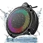 Ortizan Portable Bluetooth Speaker, Speakers Bluetooth Wireless, Shower Speaker with LED Lights, with 8W & 24H Playtime, IPX7 Waterproof Speaker, for Shower, Bike, Hike, Support TF Card, FM Radio