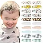 DEEKA 20 PCS Hair Clips for Toddler Girls Flower Cotton Hair Accessories Leopard Cute Hair Clips No Slip Hair Barrettes for Women and Girls