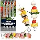 com-four® 16x Schaschlikspieße aus Edelstahl - 22 cm Lange Fleischspieße - Premium Gemüsespieße im Set (22cm - 16 Stück)