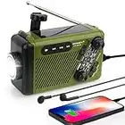 Hestiasko Emergency Weather Radio, Hand Crank Radio with AM/FM/SW Shortwave/Solar Charging/Hand Crank & 2500mAh Battery Operated/SOS Alarm/Bluetooth/LED Flashlight for Outdoor Emergency Home Daily Use