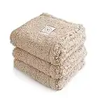 1 Pack 3 Calming Blankets Fluffy Premium Fleece Pet Blanket Soft Sherpa Throw for Dog Puppy Cat Beige Small (23" x16'')