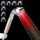 Pommeau Douche,7 Couleurs LED Changement,Douchette de Douche LED Salle de Bain Spa - haute pression economie deau- Haute Filtration avec Trois Niveaux Ionique Négative Prévention