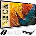 Projector Screen 120 Inch 16:9 HD 4K Foldable Anti-Crease Portable Projection Movies Screen Support Front Rear Projection for Home Theater Cinema Indoor Outdoor