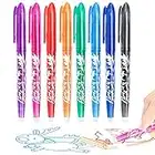 APOGO Erasable Pens, Rub Out Pens, 0.5mm Tip Rubber Pen, Ink Eraser Pen, 8 Colors Erasable Gel Pens for Kids Adults School Supplies Office Stationery Back to School Stationery Supplies