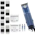 Oster A5 Dual Speed Grooming Clipper with Detachable Cryogen-X Blades #10 and #7F 7 Piece Universal Combs Guides Set