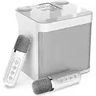 Karaoke Machine with 2 Wireless Microphones for Adults/Kids, FULLIFE 2023 New Portable Bluetooth Karaoke Speaker PA System-Singing Machine with Echo/Vocal Cut- Supports TF/AUX-for Home Parties