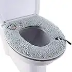 Warm Plush Washable Thicken Toilet Seat Cover Pads Mat with Handle and Zipper