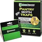 Maxguard Pantry Moth Traps (8 Pack) with Extra Strength Pheromones | Non-Toxic Sticky Glue Trap for Food and Cupboard Moths in Your Kitchen | Trap & Kill Pantry Pests |