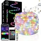 33FT 100LED Smart Christmas Lights String Lights with APP Bluetooth and Remote Control, DIY Color Timing Music Sync, IP65 Rope Fairy Light 16 Million RGB,USB Powered Light for Bedroom,Ceiling, Wedding