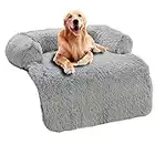 Soft Plush Dog Mat Sofa - OKSTENCK Calming Dog Bed Ultra Soft Fur Pet Beds Soft Washable Pad Blanket Cushion Furniture Cover Protector Pet Bed for Dogs and Cats,Small, Light Grey