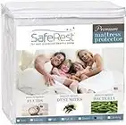 SafeRest Mattress Protector - King Size Cotton Terry Waterproof Mattress Protector, Breathable Fitted Mattress Cover with Stretchable Pockets