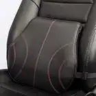 KOYOSO Coussin Lombaire Voiture Support Dorsal Cuir Coussin Dos pour Bureau Chaise Siège de Voiture - Noir