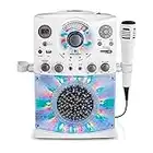 Singing Machine SML385BTW Karaoke System with LED Disco Lights, CD+G, and Microphone, White