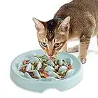 Slow Feeder Cat Bowl,Melamine Fun Interactive Feeder Bloat Stop Puzzle Cat Bowl Preventing Feeder Anti Gulping Healthy Eating Diet Pet Dog Slow Feeding Bowls Against Bloat, Indigestion and Obesity