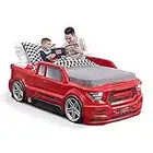 Step2 Turbocharged Twin Truck Kids Bed, Red
