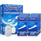 MySmile Teeth Whitening Kit with Led Light, 28X Non-Sensitive Teeth Whitening Strips Kit, 10 Min Fast Whitening Teeth, Helps to Remove Stains from Coffee, Smoking, Wines(1Pcs Light and 14Sets Strips)