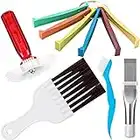 5 Pcs Air Conditioner Fin Cleaner Set 3 Different Ac Fin Comb Condenser Fin Straightener,2 Different Brush Condenser Ac Coil Cleaner Air Refrigerator Fin Cleaner Evaporator Radiator Repair Clean Tool