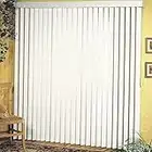 Vertical Hard Window Patio Blinds - White, 84" L x 78" W Ribbed & 3-1/2-Inch Vane - Easy Installation for All Patio Doors, Hardware Included - Aluminum Track for Durability, Anti-Static Slats