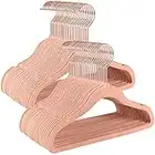 SONGMICS Baby Hangers 50 Pack, Kids Hangers for Closet with Rose Gold Hooks, Velvet Hangers for Nursery, Non-Slip, Light Pink UCRF027P01