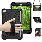 Junfire Étui Antichoc pour iPad Mini 5/Mini 4,7.9 Pouces, Coque Housse Robuste à Rotation de 360° avec Support Dragonne Bandoulière Réglable pour iPad Mini 4/Mini 5,2019