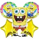 NC ZHUYAO-Palloncino Spongebob,Palloncini in Lamina Decorazioni di Compleanno di 6 Pezzi Palloncini in Lamina Foil Palloncino Palloncini per Bambini Cartoon Party Balloons Supplies Birthday