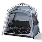 FOFANA Pod All Weather Sports Tent - Largest Sports Pod Pop Up Tent for Up to 4 People - Pop Up Pod for Rain Wind Cold - Bubble Tent Clear and Mesh Windows - Weather Tent Pods for Sports