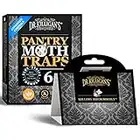 Dr. Killigan's Premium Pantry Moth Traps with Pheromones Prime | Sticky Glue Indian Meal Moth Traps for Kitchen | How to Get Rid of Moths in House | Non-Toxic (6 Pack, Black)