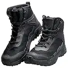 FREE SOLDIER Men’s Waterproof Hiking Boots 6 Inches Lightweight Work Boots Military Tactical Boots Durable Combat Boots (Black Color, US 10)