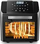 Nictemaw Freidora sin Aceite 12L 1500W, Freidora de Aire Caliente , Horno de Aire Caliente con 10 Programas, Deshidratador, con Pantalla LED (XXX-Large)