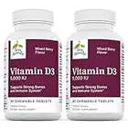 Terry Naturally Vitamin D3 5,000 IU - 90 Chewable Tablets, Pack of 2 - Mixed Berry Flavor - Supports Strong Bones, Teeth & Immune System - Non-GMO, Gluten Free - 180 Total Servings
