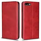 Copmob Cover iPhone 7 Plus,Cover iPhone 8 Plus,Flip Portafoglio Custodia in Pelle,[4 Slot][Supporto Stand][Chiusura Magnetica],Caso Cover Libro Custodia per iPhone 7 Plus/8 Plus - Rosso