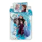 Disney Reine des Neiges Frozen Familly - Parure de Lit - Housse de Couette Coton