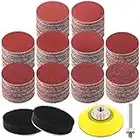 HongWay 300pcs 2 Inches Sanding Discs Pad Kit for Drill Sanding Grinder Rotary Tools with Backer Plate Shank and Soft Foam Buffering Pad, Sandpapers Includes 60-3000 Grit