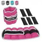 Vailge Pesas de tobillo ajustables para piernas para fitness, correr, caminar, ejercicio, pesas de tobillo para mujeres y hombres, pesas de muñeca y tobillo (rosa, 0.5 kg par = (0.5 x 2 = 1 kg))