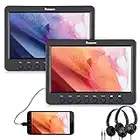 NAVISKAUTO 10.1" Dual Car DVD Players with HDMI Input, 2 Headphones, 2 Mounting Bracket, Support Sync Smart Phone/TV, Region Free(2 Headrest DVD Players) (BN1038B)