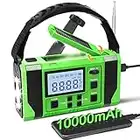 10000mah Kurbelradio Notfall Weltempfänger Solar Radio Kurbel Batterie Tragbare Notfallradio Dynamo Taschenlampe Handkurbel Weltradio Batteriebetrieben AM/FM/SW/WB für Camping Outdoor Ausrüstung