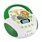 Metronic 477144 Lecteur CD pour enfants Jungle avec port USB/AUX-IN Vert/Blanc