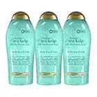 OGX Hydration + Sea Kelp & Hyaluronic Acid Sulfate-Free Lightly Moisturizing Body Scrub with Black Rice, Gentle Exfoliating Daily Body Wash to Soften & Smooth Skin, 19.5 Fl Oz (pack of 3)