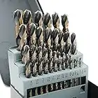 GMTOOLS 29Pcs Drill Bit Set, 135 Degree Tip High Speed Steel with Black and Gold Finish, Twist Jobber Length Drill Bit Kit for Hardened Metal, Cast Iron, Stainless Steel, Plastic and Wood with Metal Indexed Storage Case 1/16"-1/2"