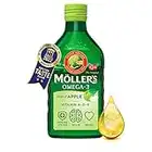 Moller’s ® | Omega 3 Cod Liver Oil | Omega-3 Dietary Supplements with EPA, DHA, Vitamin A, D and E | Superior Taste Award | Pure & Natural cod Liver Oil | 166 Year Old Brand | Apple | 250 ml