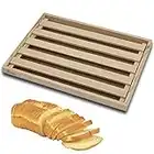 Tabla para Cortar Pan de Madera con Recogemigas, Cortar Pan con Rejilla Extraíble para Migas, Cortar Pan de Madera Natural, Idea para Cualquier Cocina 35 x 25 x 2,5 cm